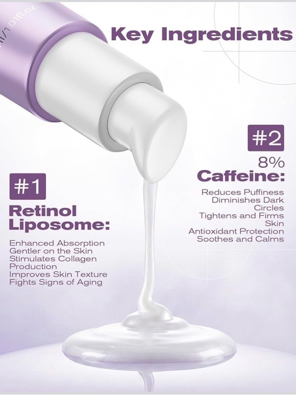 Purple Caffeine Retinol Eye Cream - Brightening & Firming - Picture 3 of 6